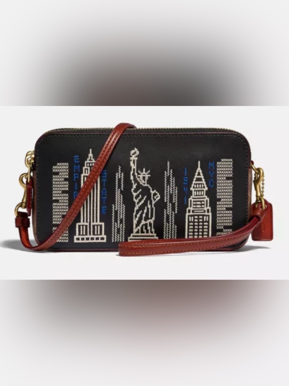 Coach Kira Crossbody Bag With Stardust NYC Skyline/Black Multi